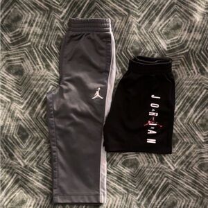 Kids Gray and Black Jordan shorts/pants Set